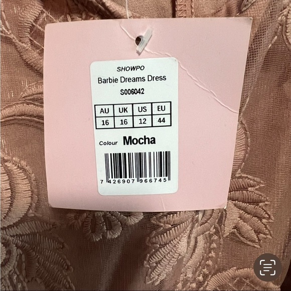 Showpo Barbie Dreams Dress in Mocha, New with Tags - Picture 6 of 7